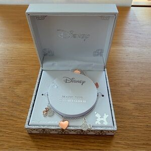 Disney Silver and Rose Gold Charm Bracelet Mickey and Minnie charms nwt